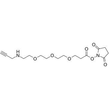 Propargyl-NH-PEG3-C2-NHS ester Structure