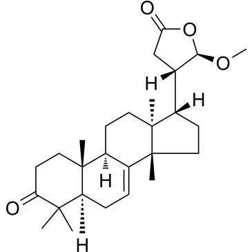 3-Oxo-21α-methoxy-24,25,26,27-tetranortirucall-7-ene-23(21)-lactone结构式