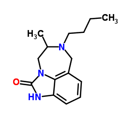 6-Butyl-4,5,6,7-tetrahydro-5-methylimidazo(4,5,1-jk)(1,4)benzodiazepin-2(1H)-one结构式