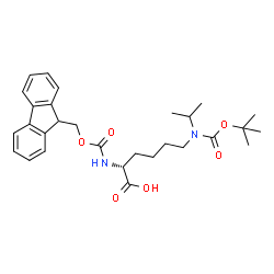 (R)-2-((((9H-芴-9-基)甲氧基)羰基)氨基)-6-((叔丁氧基羰基)(异丙基)氨基)己酸结构式