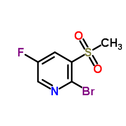 2-Bromo-5-fluoro-3-(methylsulfonyl)pyridine结构式