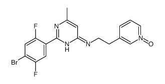 2-(4-bromo-2,5-difluorophenyl)-6-methyl-N-[2-(1-oxidopyridin-1-ium-3-yl)ethyl]pyrimidin-4-amine Structure