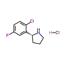 (R)-2-(2-Chloro-5-fluorophenyl)pyrrolidine hydrochloride Structure