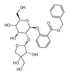 benzyl 2-O-β-D-apiofuranosyl-(1→2)-β-D-glucopyranosylbenzoate结构式