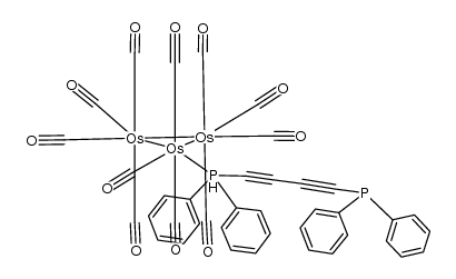 Os3(CO)11(1,3-bis(diphenylphosphino)buta-1,3-diyne)结构式