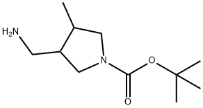 1-N-Boc-3-aminomethyl-4-methyl-pyrrolidine结构式
