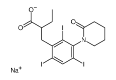 α-Ethyl-3-(2-oxopiperidino)-2,4,6-triiodohydrocinnamic acid sodium salt结构式