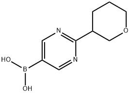 (2-(tetrahydro-2H-pyran-3-yl)pyrimidin-5-yl)boronic acid结构式