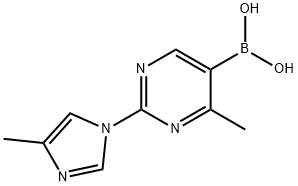 4-Methyl-2-(4-methylimidazol-1-yl)pyrimidine-5-boronic acid结构式