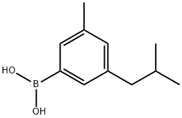 3-Methyl-5-(iso-butyl)phenylboronic acid结构式