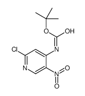 2-氯-5-硝基吡啶-4-基氨基甲酸叔丁酯结构式