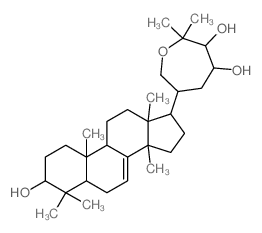 Lanost-7-ene-3,23,24-triol,21,25-epoxy-, (3a,13a,14b,17a,20S,23R,24S)-结构式