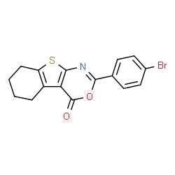 2-(4-bromophenyl)-5,6,7,8-tetrahydro-4H-benzo[4,5]thieno[2,3-d][1,3]oxazin-4-one structure
