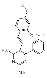 2-Pyrimidinamine,5-[2-(2,4-dimethoxyphenyl)diazenyl]-4-methyl-6-phenyl-结构式