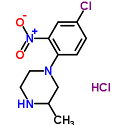 1-(4-CHLORO-2-NITROPHENYL)-3-METHYLPIPERAZINE HYDROCHLORIDE结构式