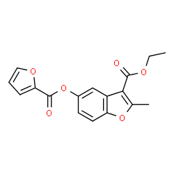 ethyl 5-((furan-2-carbonyl)oxy)-2-methylbenzofuran-3-carboxylate structure