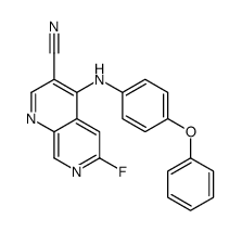 6-fluoro-4-(4-phenoxyanilino)-1,7-naphthyridine-3-carbonitrile结构式