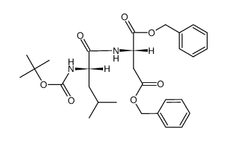 N-tert-butoxycarbonyl-L-leucyl-L-(α-O-benzylaspartate) benzyl ester结构式