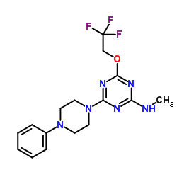 N-Methyl-4-(4-phenyl-1-piperazinyl)-6-(2,2,2-trifluoroethoxy)-1,3,5-triazin-2-amine Structure