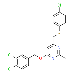 4-([(4-CHLOROPHENYL)SULFANYL]METHYL)-6-[(3,4-DICHLOROBENZYL)OXY]-2-METHYLPYRIMIDINE structure