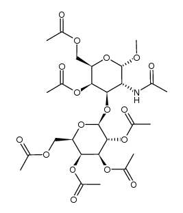 methyl O-(2,3,4,6-tetra-O-acetyl-β-D-galactopyranosyl)-(1->3)-2-acetamido-4,6-di-O-acetyl-2-deoxy-α-D-galactopyranoside结构式