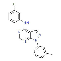 N-(3-fluorophenyl)-1-(m-tolyl)-1H-pyrazolo[3,4-d]pyrimidin-4-amine结构式