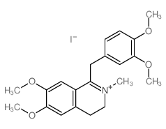 1-[(3,4-dimethoxyphenyl)methyl]-6,7-dimethoxy-2-methyl-3,4-dihydroisoquinoline iodide structure