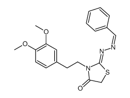 Benzaldehyde [3-[2-(3,4-dimethoxyphenyl)ethyl]-4-oxothiazolidin-2-ylidene]hydrazone Structure