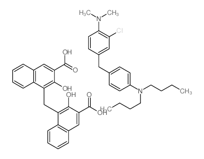 4-[(3-carboxy-2-hydroxy-naphthalen-1-yl)methyl]-3-hydroxy-naphthalene-2-carboxylic acid; 2-chloro-4-[[4-(dibutylamino)phenyl]methyl]-N,N-dimethyl-aniline structure