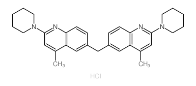 6,6-二甲基双[4-甲基-2(1-哌啶基)]喹啉三盐酸盐图片