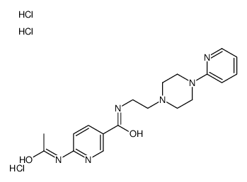 6-acetamido-N-[2-(4-pyridin-2-ylpiperazin-1-yl)ethyl]pyridine-3-carboxamide,trihydrochloride结构式