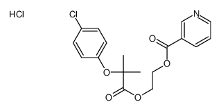 2-[2-(4-chlorophenoxy)-2-methylpropionyloxy]ethyl nicotinate hydrochloride structure