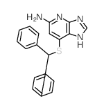 2-benzhydrylsulfanyl-5,7,9-triazabicyclo[4.3.0]nona-2,4,6,8-tetraen-4-amine结构式