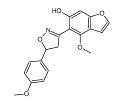 4-methoxy-5-[5-(4-methoxy-phenyl)-4,5-dihydro-isoxazol-3-yl]-benzofuran-6-ol结构式
