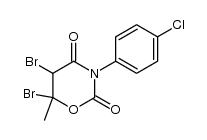 5,6-dibromo-3-(4-chloro-phenyl)-6-methyl-[1,3]oxazinane-2,4-dione结构式