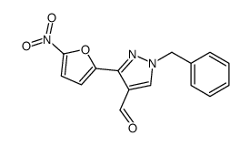 1-benzyl-3-(5-nitrofuran-2-yl)pyrazole-4-carbaldehyde Structure