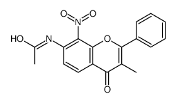 N-(3-methyl-8-nitro-4-oxo-2-phenylchromen-7-yl)acetamide Structure