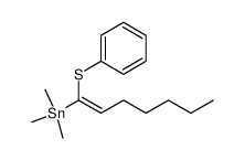 1-Phenylthio-1-(trimethylstannyl)-1-hepten Structure