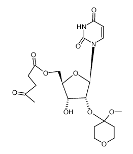 O2'-(4-methoxy-tetrahydro-pyran-4-yl)-O5'-(4-oxo-pentanoyl)-uridine结构式