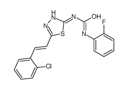1-[5-[(E)-2-(2-chlorophenyl)ethenyl]-1,3,4-thiadiazol-2-yl]-3-(2-fluorophenyl)urea结构式