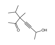 6-Hydroxy-3-methyl-3-isopropyl-4-heptyn-2-one结构式