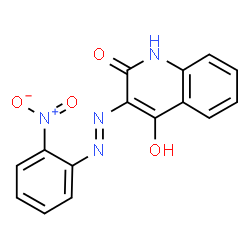 4-hydroxy-3-[(2-nitrophenyl)azo]-2-quinolone structure