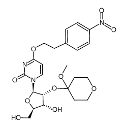 O4-[2-(4-nitrophenyl)ethyl]-2'-O-(tetrahydro-4-methoxy-2H-pyran-4-yl)uridine结构式