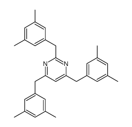 2,4,6-tris[(3,5-dimethylphenyl)methyl]pyrimidine结构式