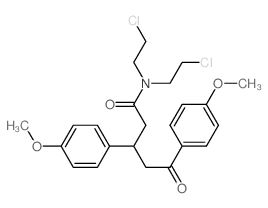 N,N-bis(2-chloroethyl)-3,5-bis(4-methoxyphenyl)-5-oxo-pentanamide structure