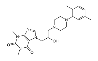 7-[3-[4-(2,5-dimethylphenyl)piperazin-1-yl]-2-hydroxypropyl]-1,3-dimethylpurine-2,6-dione结构式