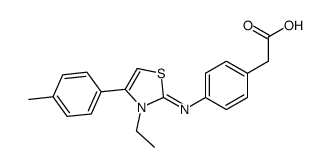 2-[4-[[3-ethyl-4-(4-methylphenyl)-1,3-thiazol-2-ylidene]amino]phenyl]acetic acid Structure