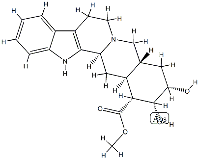 17α,18α-Dihydroxyyohimban-16α-carboxylic acid methyl ester结构式