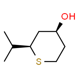 2H-Thiopyran-4-ol,tetrahydro-2-(1-methylethyl)-,(2R-cis)-(9CI) Structure