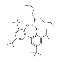 N,N-dibutyl-2,4,8,10-tetra-tert-butyldibenzo[d,f][1,3,2]dioxaphosphepin-6-amine结构式